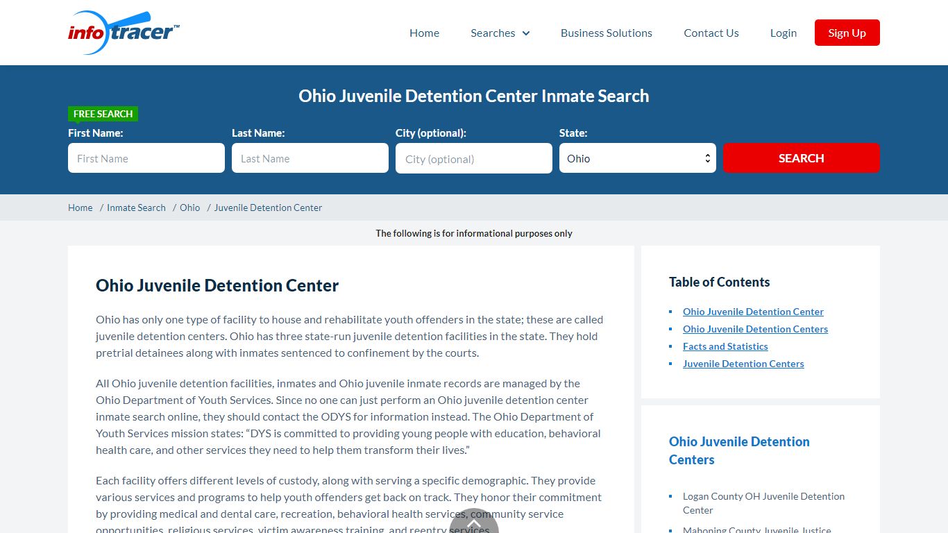 Ohio Juvenile Detention Centers Inmate Records Search ...