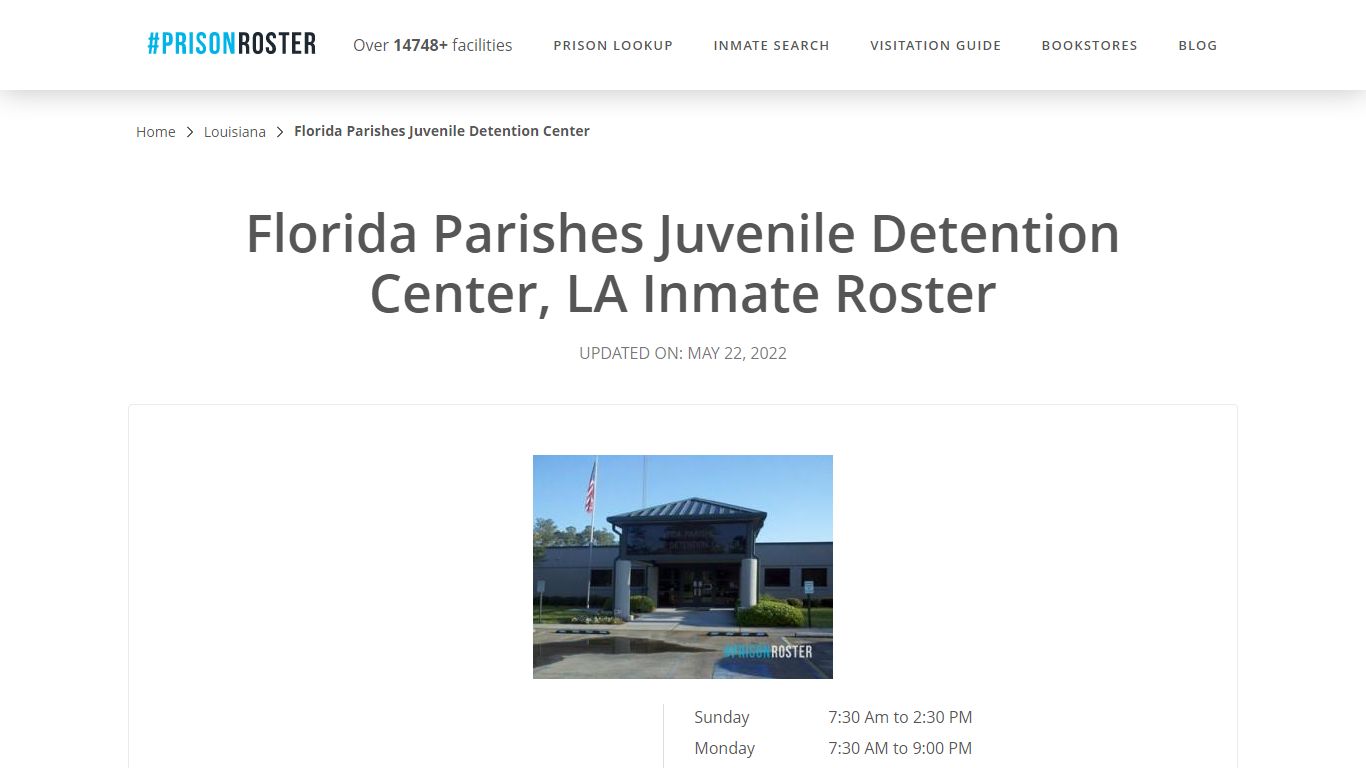 Florida Parishes Juvenile Detention Center, LA Inmate Roster